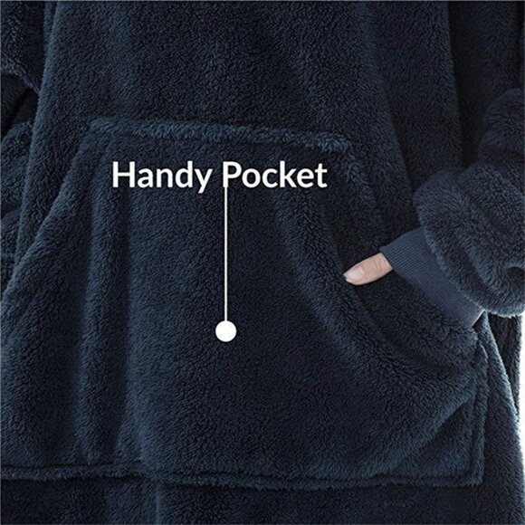 Oversized Fleece Pocket Hoodie Unisex One Size Fits Most Comfy Warm NWT - Picture 7 of 11